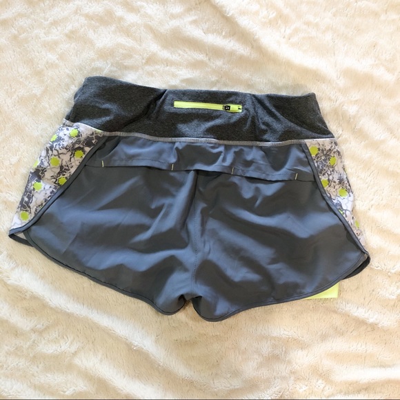 Gray and Neon Yellow Running Shorts - Picture 2 of 3